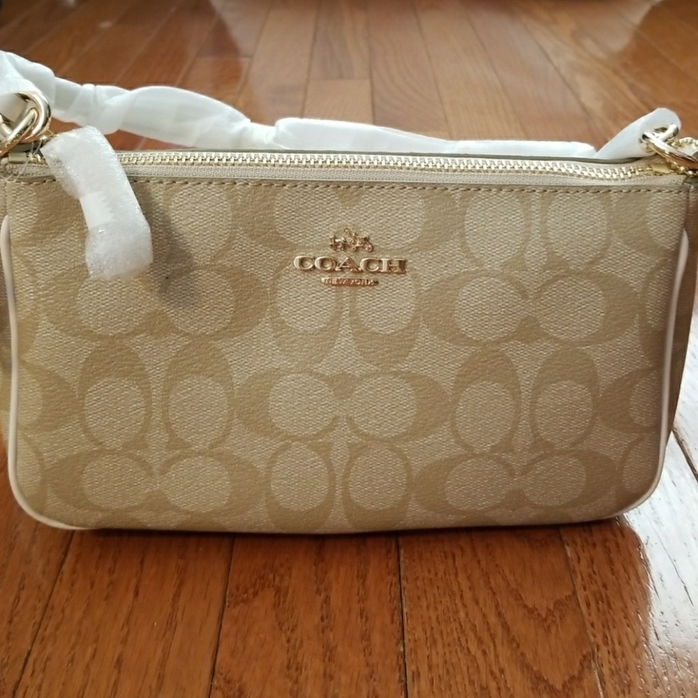 Small Coach Crossbody with handles.  9 x 5 x 3